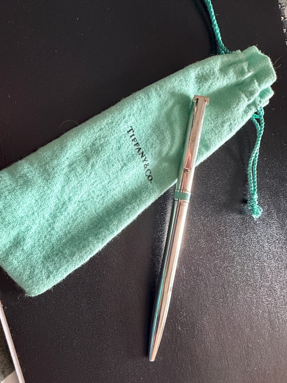 Tiffany & Co. T Ballpoint Pen in Sterling Silver with a Tiffany Blue® Band